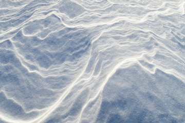 Closeup view of a snow pattern 