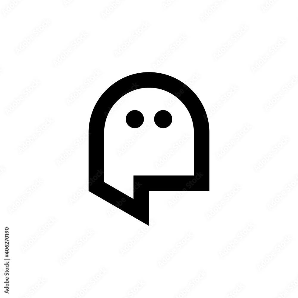 Poster ghost logo design is simple