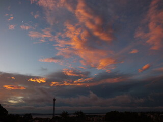 Sunset after rainy day