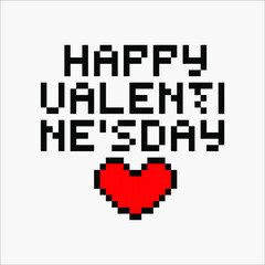 happy valentines day pixel art