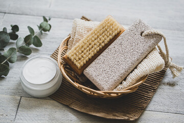 軽石　スキンケアボディケアイメージ素材