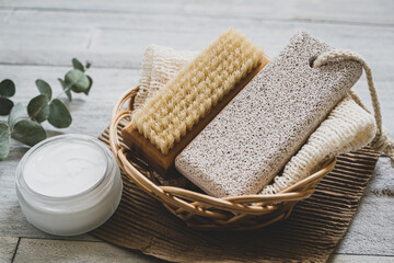 軽石　スキンケアボディケアイメージ素材