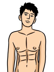 Fototapeta premium cartoon cute man on white background