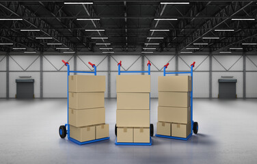 Hand truck with parcel boxes