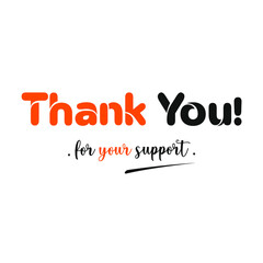 sentence thank you for your support in black and orange