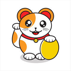 lucky cat mascot, lucky cat character vector design eps 10