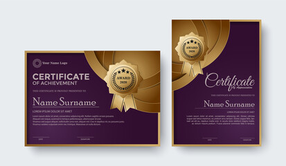 Elegant purple certificate award template