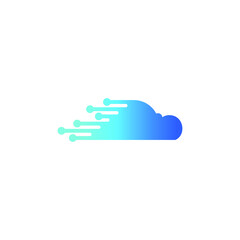 Fast Cloud Data Storage Technology Logo Design Concept