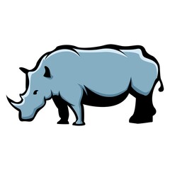 Obraz na płótnie Canvas big strong majestic rhinoceros perfect for nature protector vector illustration logo design