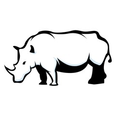 big strong majestic rhinoceros perfect for nature protector vector illustration logo design