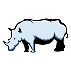 big strong majestic rhinoceros perfect for nature protector vector illustration logo design