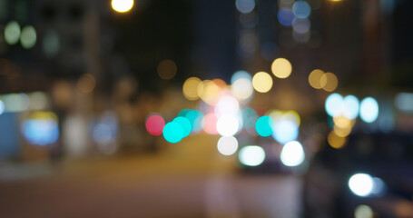 Blur view of city night street