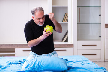 Unhappy old man in retirement concept