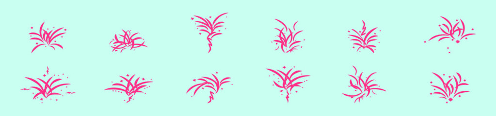 set of firecracker cartoon icon design template with various models. vector illustration isolated on blue background