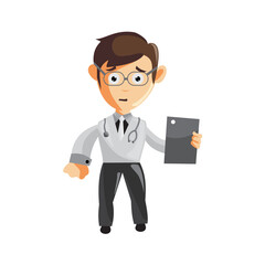 Doctor Man characters hospital medicine staff clothes illustration Hold Tablet Phone