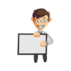 Doctor Man characters hospital medicine staff clothes illustration with Blank Board