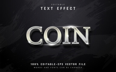 Obraz premium Silver coin text effect