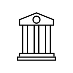 bank icon line style vector for your design