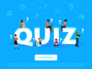 Quiz and peoples concept. Vector illustration