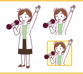 Young woman in a lab coat