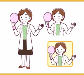 Young woman in a lab coat