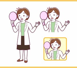 Young woman in a lab coat