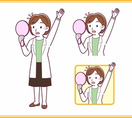 Young woman in a lab coat