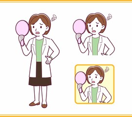 Young woman in a lab coat