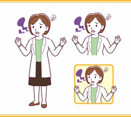 Young woman in a lab coat