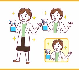 Young woman in a lab coat