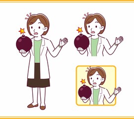 Young woman in a lab coat