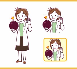 Young woman in a lab coat