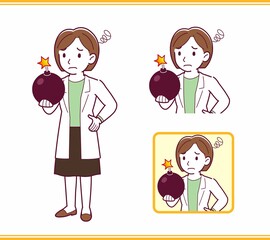 Young woman in a lab coat