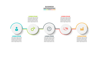 Fototapeta premium Business data visualization. timeline infographic icons designed for abstract background template milestone element modern diagram process technology digital marketing data presentation chart Vector