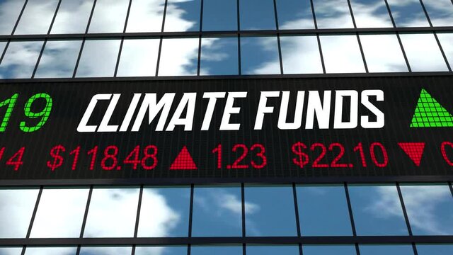 Climate Funds Responsible Investing Stock Market Environmental Activism 3d Animation