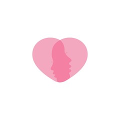 Logo Girl Face Woman Love Heart Business Beauty Vector Icon Silhouette valentine