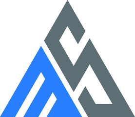 MS logo MS icon MS vector MS monogram MS letter MS minimalist MS triangle MS flat Unique modern flat abstract logo design   