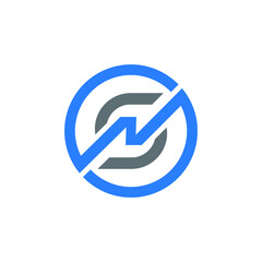 NS logo NS icon NS vector NS monogram NS letter NS minimalist NS triangle NS flat Unique modern flat abstract logo design  