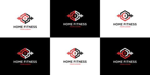 Home fitness logo collection	