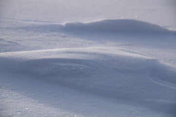 Abstraction.Background of fresh snow in blue tones.
