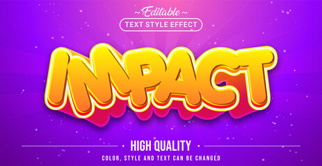 Editable text style effect - Impact text style theme.