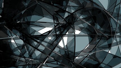 Fototapeta premium 3d Rendering of Blue Abstract Architectural Glass Panels in Contemporary Minimal Style 