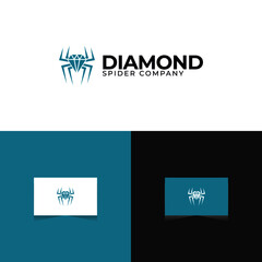Diamond Spider Logo Design Vector