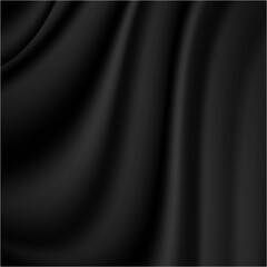   Abstract background with black satin silky cloth smooth texture.