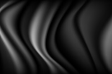 Fototapeta premium Abstract background with black satin silky cloth smooth texture.