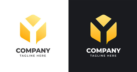 Letter Y logo design template with geometric shape style