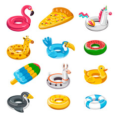 Lifebuoy or inflatable balloons in shape of animal