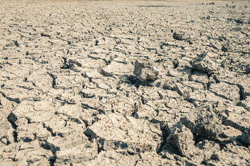 Landscape ground cracks drought crisis environment background.