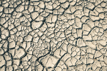 Landscape ground cracks drought crisis environment background.