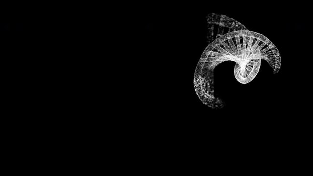 Digitally Generated Virtual DNA Molecule Strand Sequence in Abstract Particles Floating in Cyber Space Technology